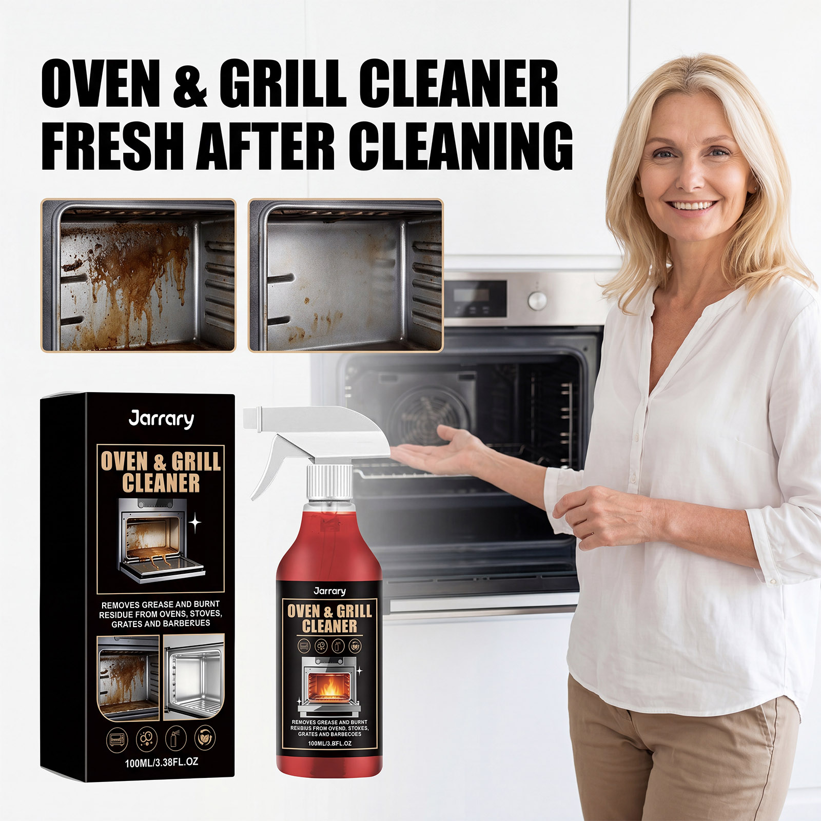 Commercial Kitchen Grease Cleaner - Nettoyant Dégraissant Puissant en Mousse pour