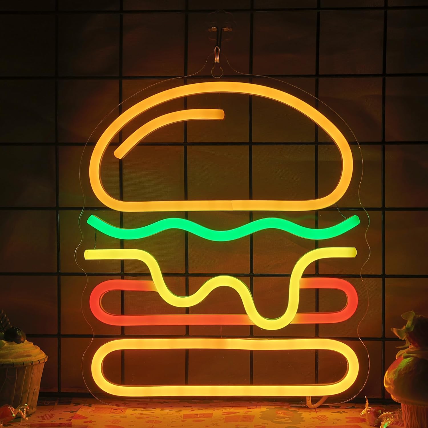 Commercial Kitchen Light - Enseigne au néon pour hamburger avec