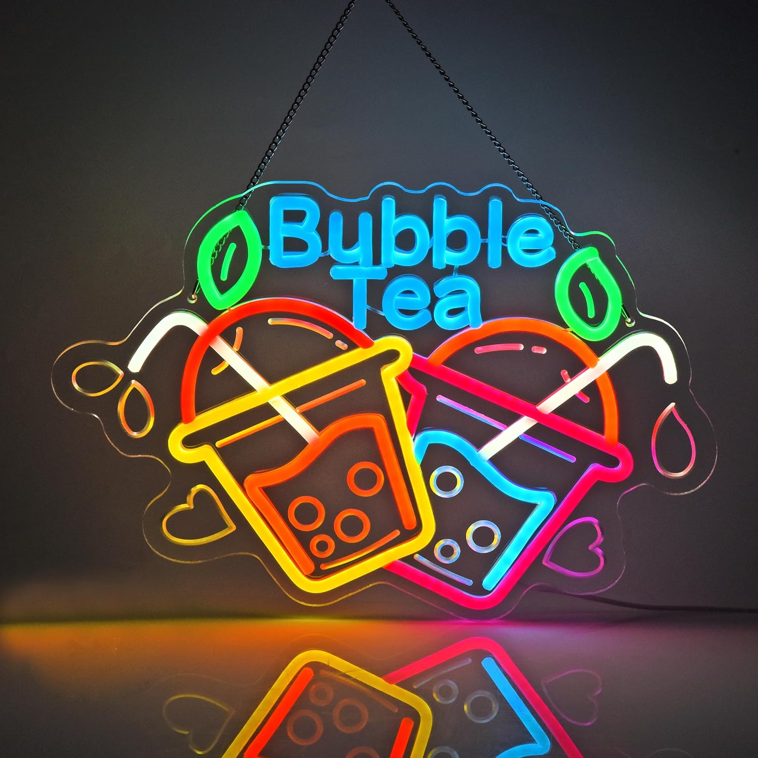 Commercial Kitchen Light - Enseigne néon Bubble Tea avec lumière