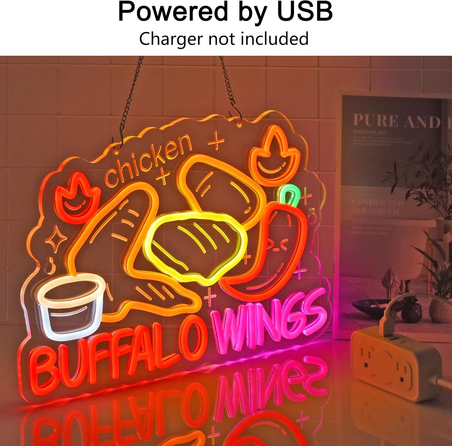 Enseigne néon LED Ailes de buf - Commercial Kitchen Light avis et prix